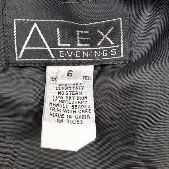 Alex Evenings Black Beaded Waist Formal / Cocktail Dress - Picture 10 of 10